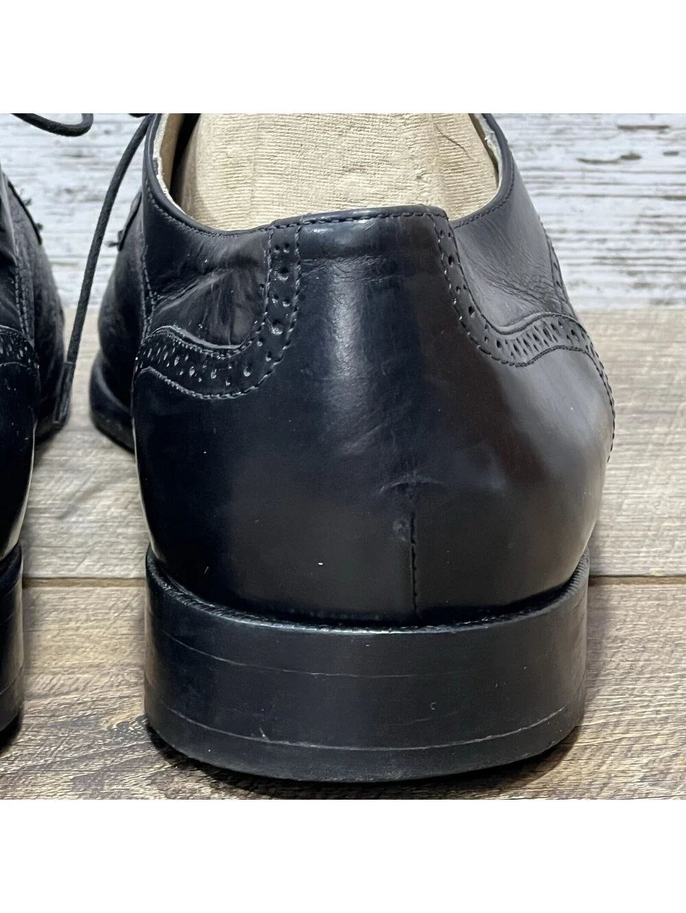 Pronto Uomo Firenze Italian Mens 11 M Oxford Dress Shoe Black Leather 4393-02